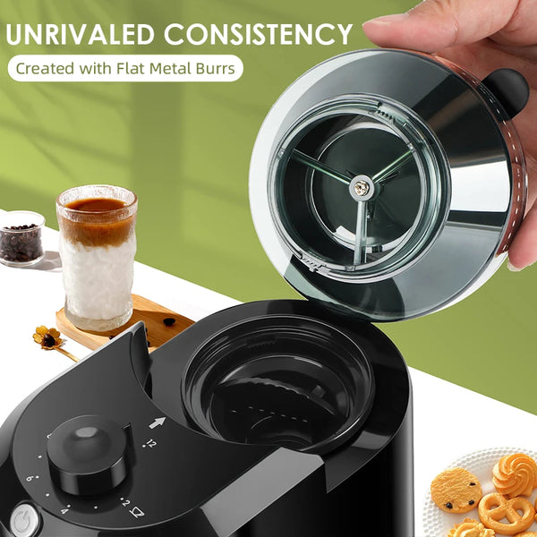 Anti-static Burr Mill Conical Coffee Bean Grinder with 28 Precise Grinds